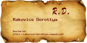 Rakovics Dorottya névjegykártya